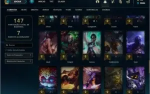 Conta prata 1 com 25 skins e 69 champs