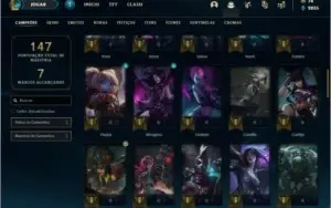 Conta prata 1 com 25 skins e 69 champs