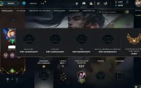 Unranked com 130 Champs e 150 Skins ( ADC / MID ) + RP