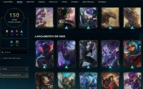 Unranked com 130 Champs e 150 Skins ( ADC / MID ) + RP