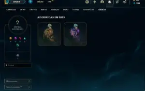Conta platina 4 com 40 Champs e 9 Skins + 6 Fragmentos
