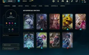 Conta platina 4 com 40 Champs e 9 Skins + 6 Fragmentos