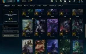 Conta platina 4 com 40 Champs e 9 Skins + 6 Fragmentos