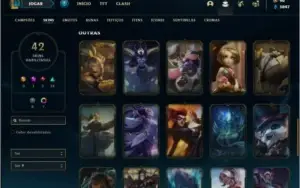 Conta prata 2 com 42 skins e 64 champs ( MAIN JG )