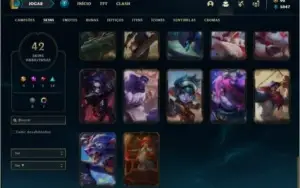Conta prata 2 com 42 skins e 64 champs ( MAIN JG )