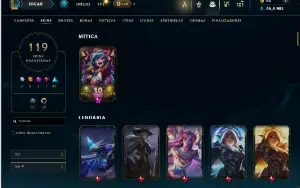 Esmeralda 4 com 120 Champs e 119 Skins ( SUP / ADC )
