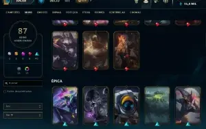 Conta Mestre SoloQ e Flex - Level 220 - 80+ Skins