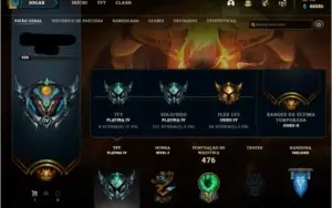 CONTA LEGUAGUE OF LEGENDS PLATINA 4 TODOS CAMPEÕES