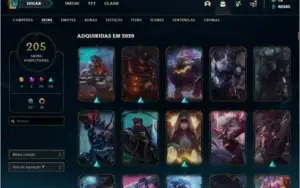 CONTA LEGUAGUE OF LEGENDS PLATINA 4 TODOS CAMPEÕES