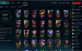 58 Campeões | 2 Páginas de runas | 12 Skins (caras)