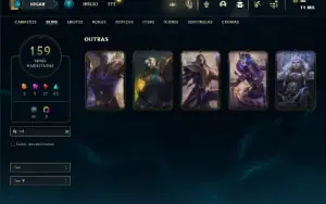 Conta Unranked com 150 Champs e 159 Skins + 2 Prestigios