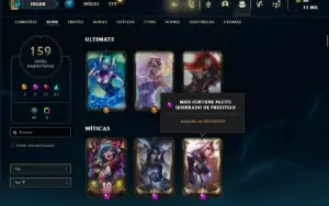 Conta Unranked com 150 Champs e 159 Skins + 2 Prestigios