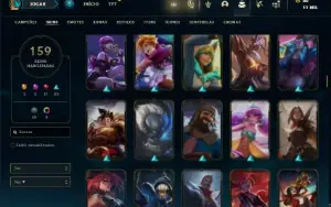 Conta Unranked com 150 Champs e 159 Skins + 2 Prestigios