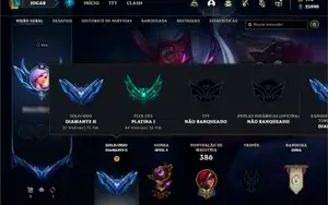Conta lol Diamante 2 (MMR de Mestre)