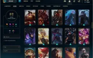 Conta ouro 4 com 135 champs e 82 skins