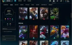 Conta ouro 4 com 135 champs e 82 skins
