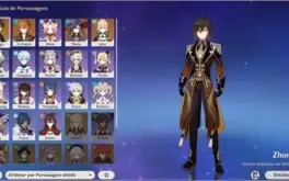Conta Genshin Impact ar41 Zhong/Mona/Child/Jean + Arma 5*