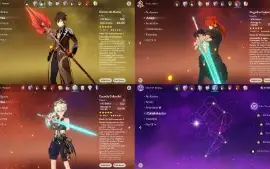 CONTA GENSHIN AR56 /10x5★ / Homa / 3 Armas 5★ & 25 Resinas