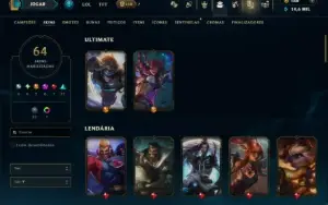 Ouro 2 com 120 Champs e 64 Skins ( MAIN ADC )