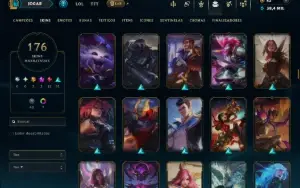 Unranked com TODOS os Champs e 176 Skins ( MID / ADC / SUP )