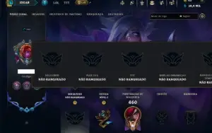 Unranked com TODOS os Champs e 176 Skins ( MID / ADC / SUP )