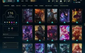 Unranked com TODOS os Champs e 176 Skins ( MID / ADC / SUP )