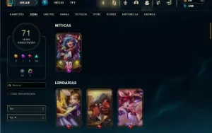 Diamante 2 com 85 Champs e 71 Skins + 11 Espolios