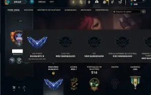 Diamante 2 com 85 Champs e 71 Skins + 11 Espolios