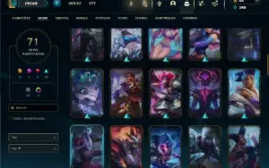 Diamante 2 com 85 Champs e 71 Skins + 11 Espolios