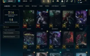 Diamante 2 com 85 Champs e 71 Skins + 11 Espolios