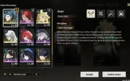 Wuthering Waves lv30: jiyan + arm, calcharo, verina ,bençao