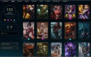 Conta mestre, 122 skins, 132 champs