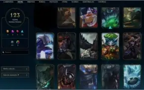 Conta mestre, 122 skins, 132 champs