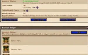Tibia char em celebra com varios outros makers na acc