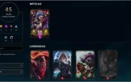Conta League of Legends - Platina IV - Level 317 - 45 Skins