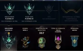 Conta League of Legends - Platina IV - Level 317 - 45 Skins