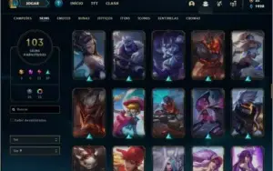 Conta prata 2 com 60 champ, 103 skin e 4 Edição de Prestigio