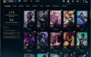 Conta prata 2 com 60 champ, 103 skin e 4 Edição de Prestigio