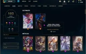 Conta prata 2 com 60 champ, 103 skin e 4 Edição de Prestigio