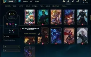 Conta prata 2 com 60 champ, 103 skin e 4 Edição de Prestigio