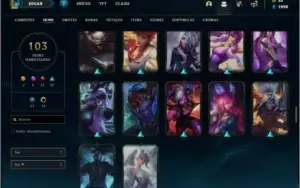 Conta prata 2 com 60 champ, 103 skin e 4 Edição de Prestigio
