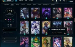 Conta prata 2 com 60 champ, 103 skin e 4 Edição de Prestigio