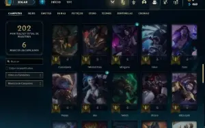 Conta ouro 4 com 65 Champs e 18 Skins + 4 Vitoriosas