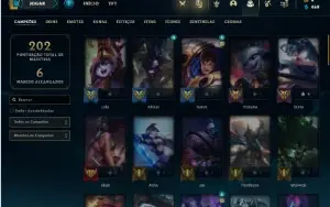 Conta ouro 4 com 65 Champs e 18 Skins + 4 Vitoriosas