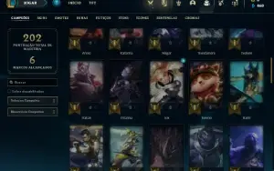 Conta ouro 4 com 65 Champs e 18 Skins + 4 Vitoriosas