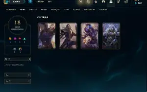 Conta ouro 4 com 65 Champs e 18 Skins + 4 Vitoriosas