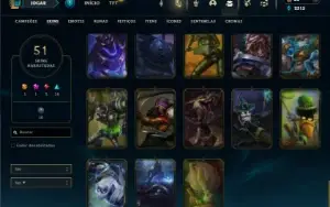 Prata 4 com 110 Champs e 51 Skins +1 Fragmento