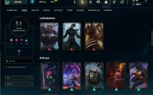Prata 4 com 110 Champs e 51 Skins +1 Fragmento