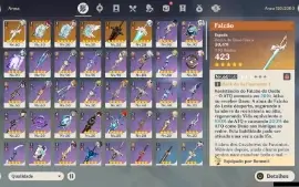 Genshin Impact - Ar56 , 9 Personagens T5 E 6 Armas T5