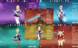 Genshin AR60 Sigewinne + Bis/ Hutao C2/ Nahida + Sonhos Flut